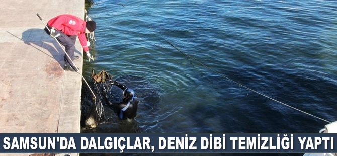 Samsun'da dalgıçlar, deniz dibi temizliği yaptı