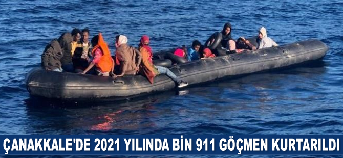 Çanakkale’de 2021 yılında bin 911 düzensiz göçmen kurtarıldı