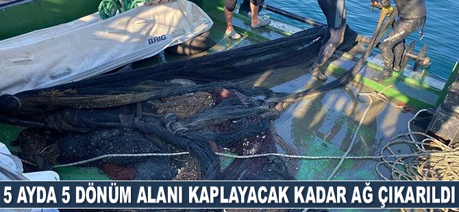 Marmara Denizi'nden 5 ayda 5 dönüm alanı kaplayacak kadar ağ çıkarıldı