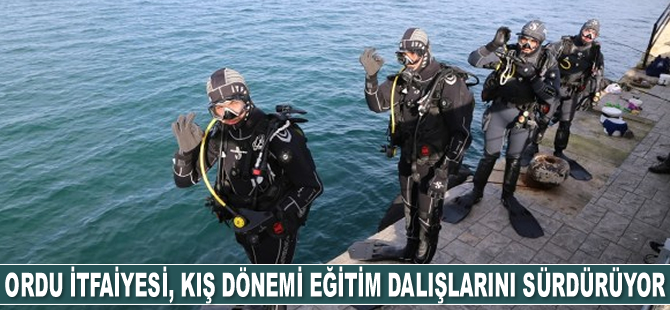Ordu İtfaiyesi, kış dönemi eğitim dalışlarını sürdürüyor