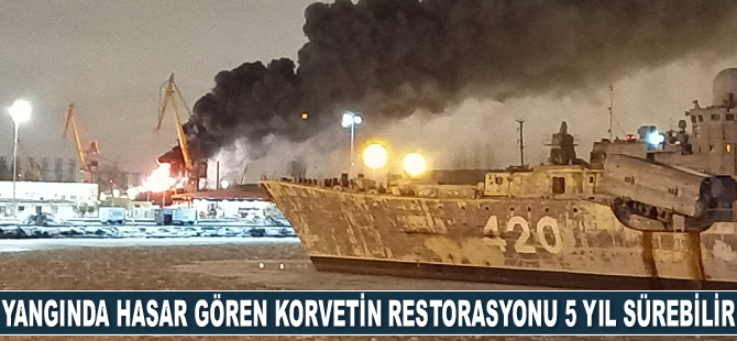 Yangında hasar gören Provorny korvetinin restorasyonu 5 yıl sürebilir