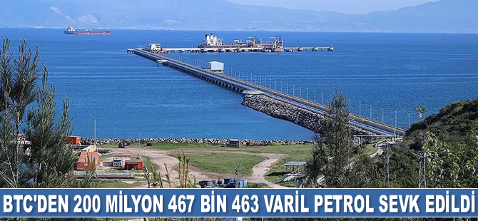 BTC'den 2021 yılında 200 milyon 467 bin 463 varil petrol sevk edildi
