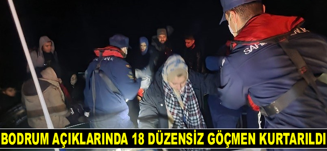 Bodrum’da 18 düzensiz göçmen kurtarıldı