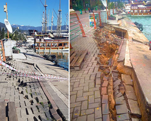 Alanya eski liman rıhtımlarında göçmeler yaşandı