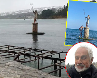 Sinop'taki Poseidon heykeli, sosyal medyanın hedefi oldu