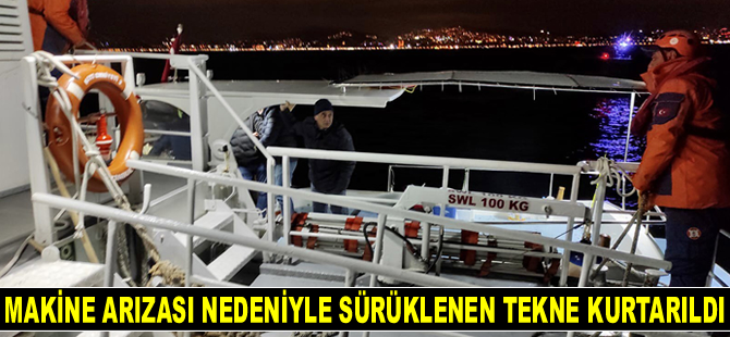 Heybeliada’da makine arızası nedeniyle sürüklenen tekne kurtarıldı