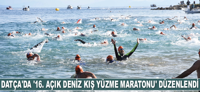 Datça'da '16. Açık Deniz Kış Yüzme Maratonu' düzenlendi