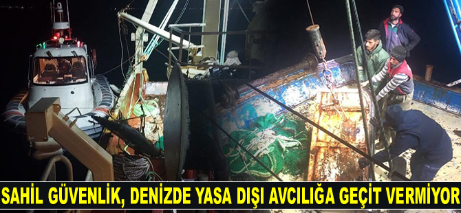 Sahil Güvenlik, Ayvalık’ta denizde yasa dışı avcılığa geçit vermiyor