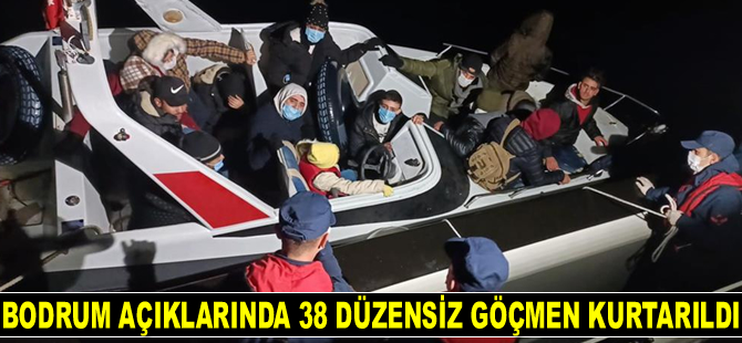 Bodrum açıklarında 38 göçmen kurtarıldı