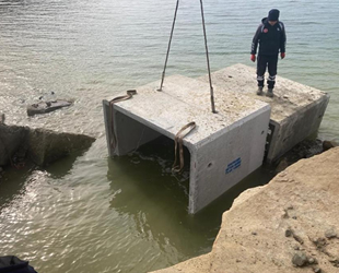 Erdek sahilinde biriken yosunlar bertaraf edilecek