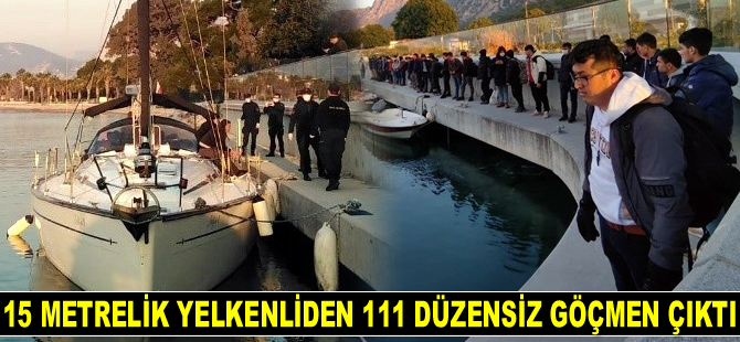 Milas’ta 15 metrelik yelkenli tekneden 111 düzensiz göçmen çıktı