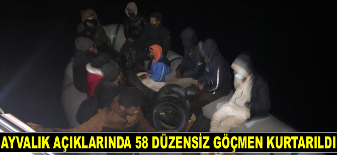 Ayvalık açıklarında 58 göçmen kurtarıldı