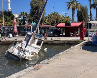 Bodrum’da fırtına nedeniyle tekne battı