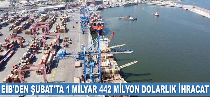 EİB, Şubat ayında 1 milyar 442 milyon dolarlık ihracat gerçekleştirdi