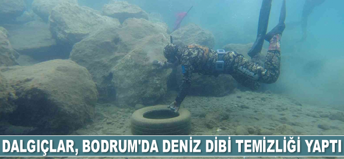 Bodrum'da dalgıçlar, deniz dibi temizliği yaptı