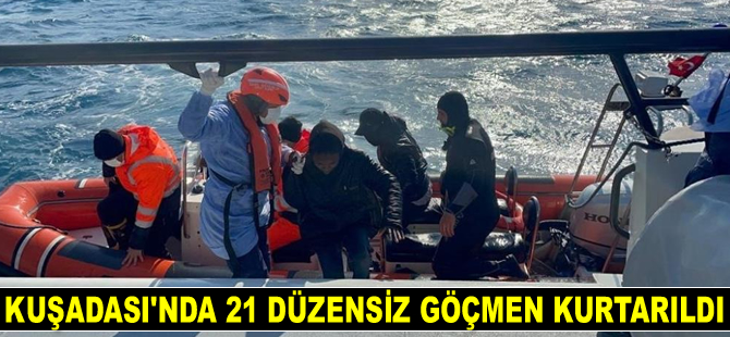 Aydın’da 21 düzensiz göçmen kurtarıldı