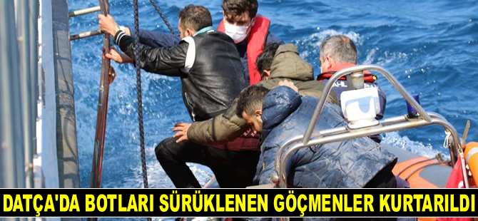 Datça’da botları sürüklenen göçmenler kurtarıldı