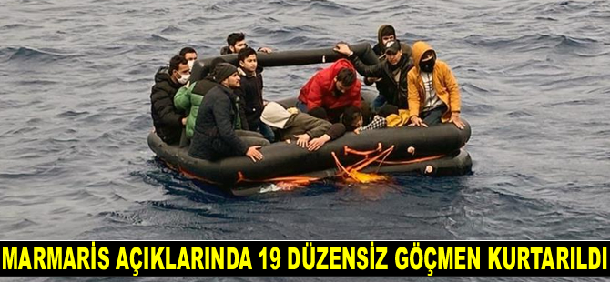 Marmaris’te 19 düzensiz göçmen kurtarıldı