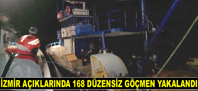 İzmir açıklarında 168 düzensiz göçmen yakalandı