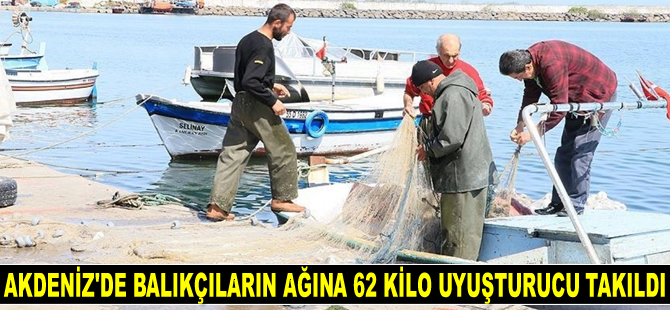Akdeniz'de balıkçıların ağına 62 kilo uyuşturucu takıldı