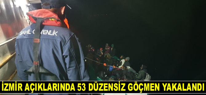 İzmir açıklarında 53 düzensiz göçmen kurtarıldı