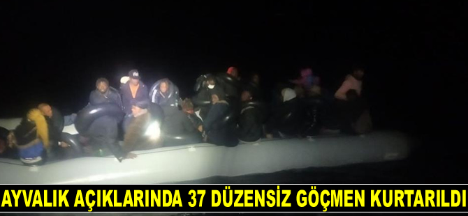 Ayvalık açıklarında 37 göçmen kurtarıldı