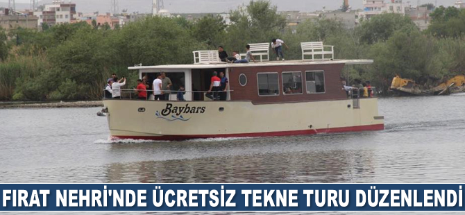 Fırat Nehri’nde ücretsiz tekne turu düzenlendi