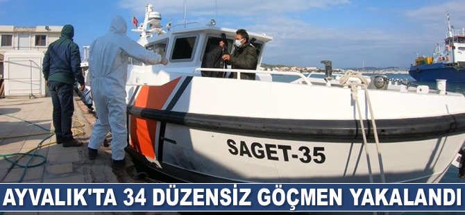 Ayvalık’ta 34 göçmen yakalandı