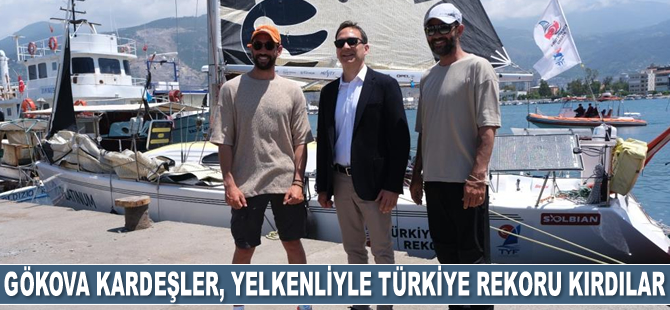 Tolga ve Atilla Gökova kardeşler, yelkenliyle Türkiye rekoru kırdılar