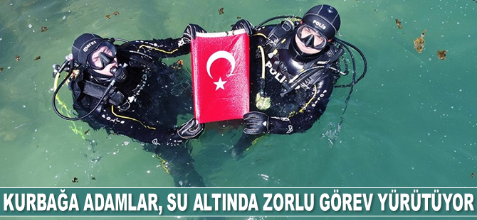 Van'ın kurbağa adamları, su altında zorlu görev yürütüyor