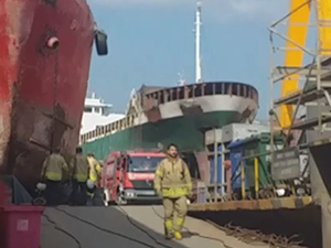 Tuzla'da Shoyu Maru isimli gemide yangın çıktı