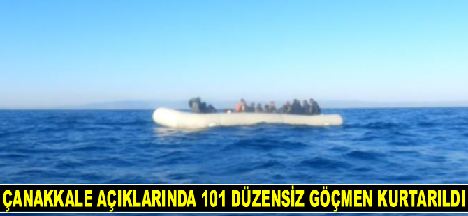 Çanakkale açıklarında 101 düzensiz göçmen kurtarıldı