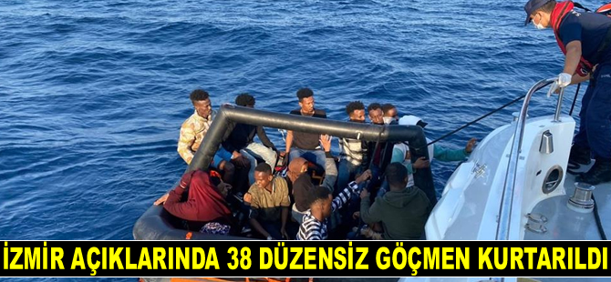İzmir açıklarında 38 göçmen yakalandı