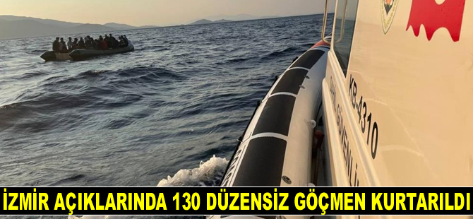 İzmir açıklarında 130 göçmen kurtarıldı