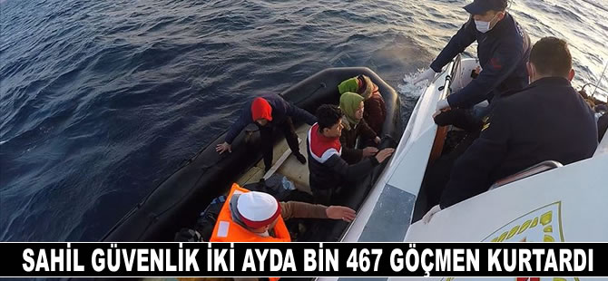 Sahil Güvenlik: Bin 467 düzensiz göçmen kurtarıldı