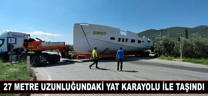 Orhangazi Sirena’da üretilen dev yat karayolu ile taşındı