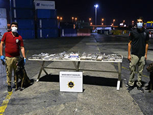 Mersin Limanı'nda konteyner gemisinde 48 kilo kokain ele geçirildi