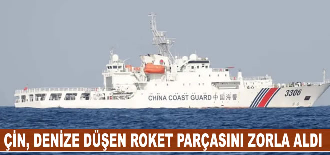 Çin, denize düşen roket parçasını Filipinler'den zorla aldı