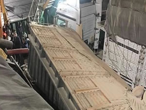 Seyir halindeki Ro-Ro gemisinde bulunan tır devrildi