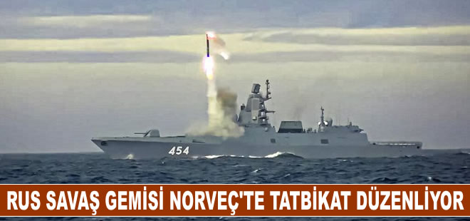 Rus savaş gemisi Norveç Denizi’nde tatbikat düzenliyor