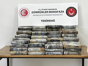 Tekirdağ'da Limandaki konteynerden 114 kilogram kokain ele geçirildi