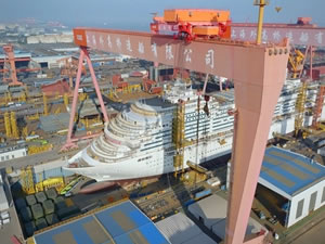 Çin'in ilk yerli yapım büyük kruvaziyer gemisi 2023 sonunda teslim edilecek