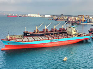 265 metrelik konteyner gemisi Yalova’da bakıma alındı