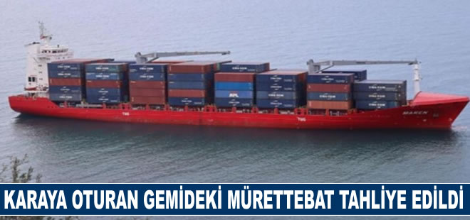 Kastamonu'da karaya oturan yük gemisindeki mürettebat tahliye edildi