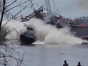 Kendisini çeken gemiye böyle çarptı