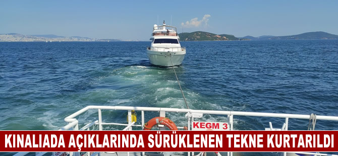 Kınalıada açıklarında arızalanan tekne Kalamış'a yanaştırıldı