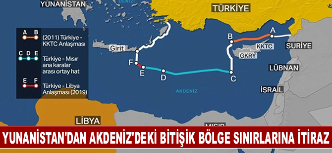 Yunanistan'dan Akdeniz'deki bitişik bölge sınırlarına itiraz