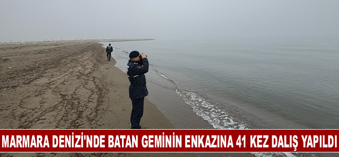 Marmara Denizi'nde batan geminin enkazına 41 kez dalış yapıldı