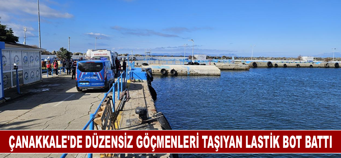 Çanakkale'de düzensiz göçmenleri taşıyan lastik bot battı