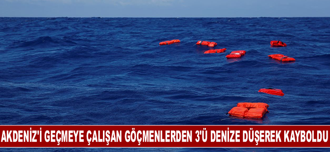 STK gemisinin kurtarmaya çalıştığı düzensiz göçmenlerden 3'ü denize düşerek kayboldu